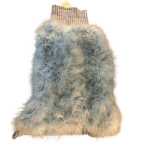 Christian Cowan x maxbone Feather Jumper Pet Dog Sweater XL Light Blue Ostrich